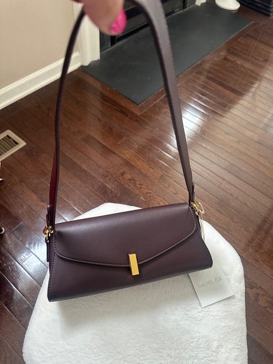 Rachel Zoe Handbags - Rachel Zoe Plum Leather Shoulder Bag with Gold Hardware